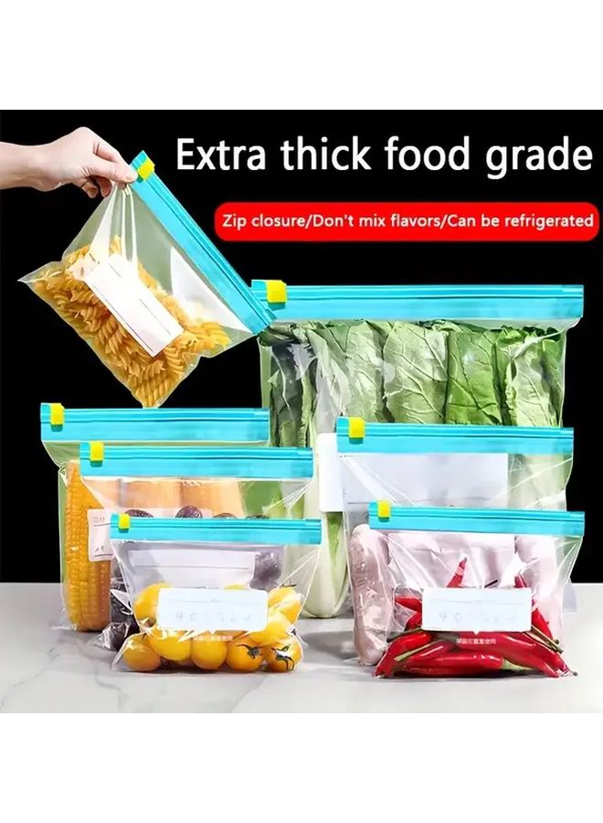 60pcs Heavy Duty Freezer Zipper Food Storage Bags Set Large Medium Small Airtight - Image 3